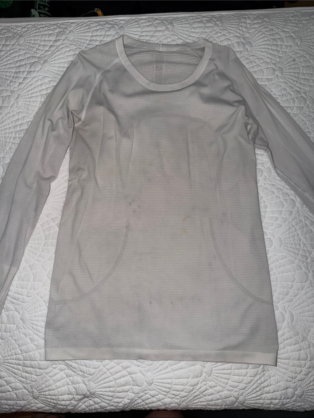 lululemon athletica Long Sleeve Mesh Top in Light Beige/Cream